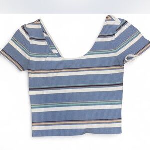 Striped Blue Crop Top